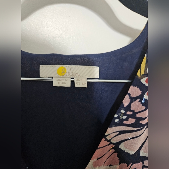 Boden Pink Metallic Detail Maxi Dress 6P - Picture 7 of 11